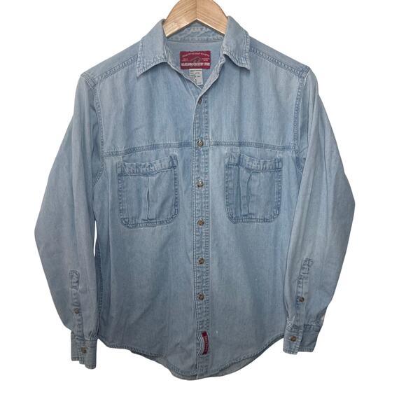 Marlboro Country Store Denim Shirt Small VTG 90s Streetwear Skater Grunge Rodeo - Picture 1 of 7